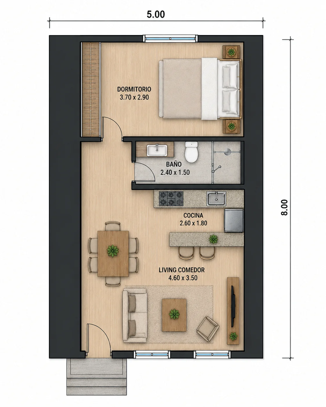 Plano referencial de distribución de Casa Campo V-40
